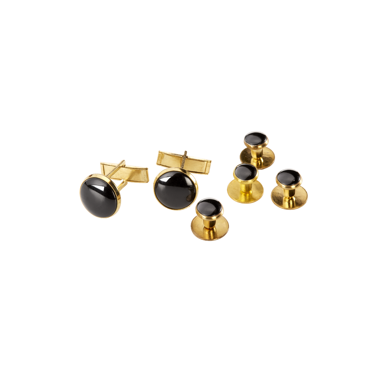 Black and Gold Studs & Cufflinks image number 2