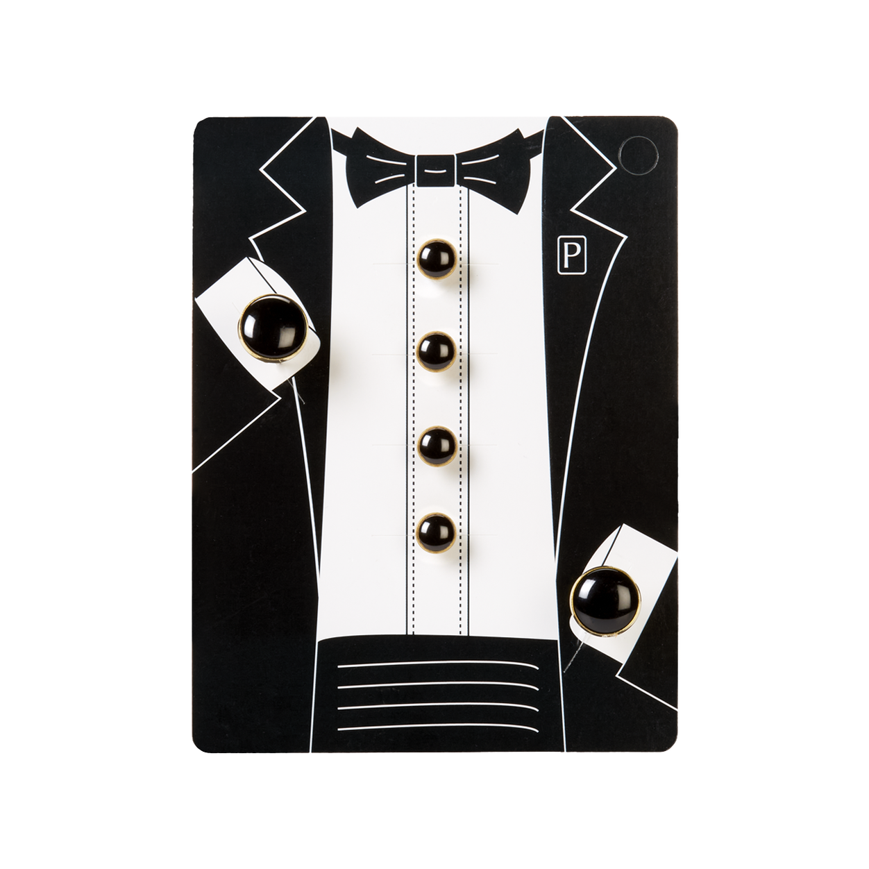 Black and Gold Studs & Cufflinks image number 3