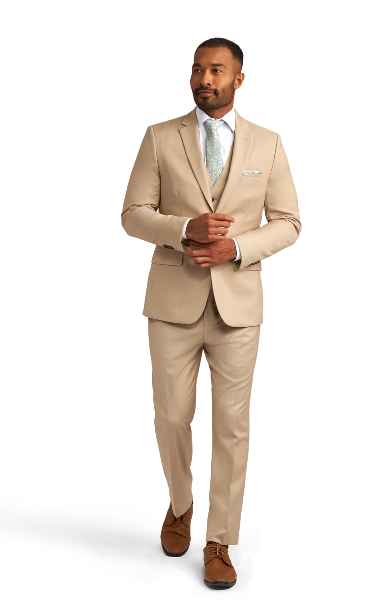 Khaki Stretch Suit Separates image number 1