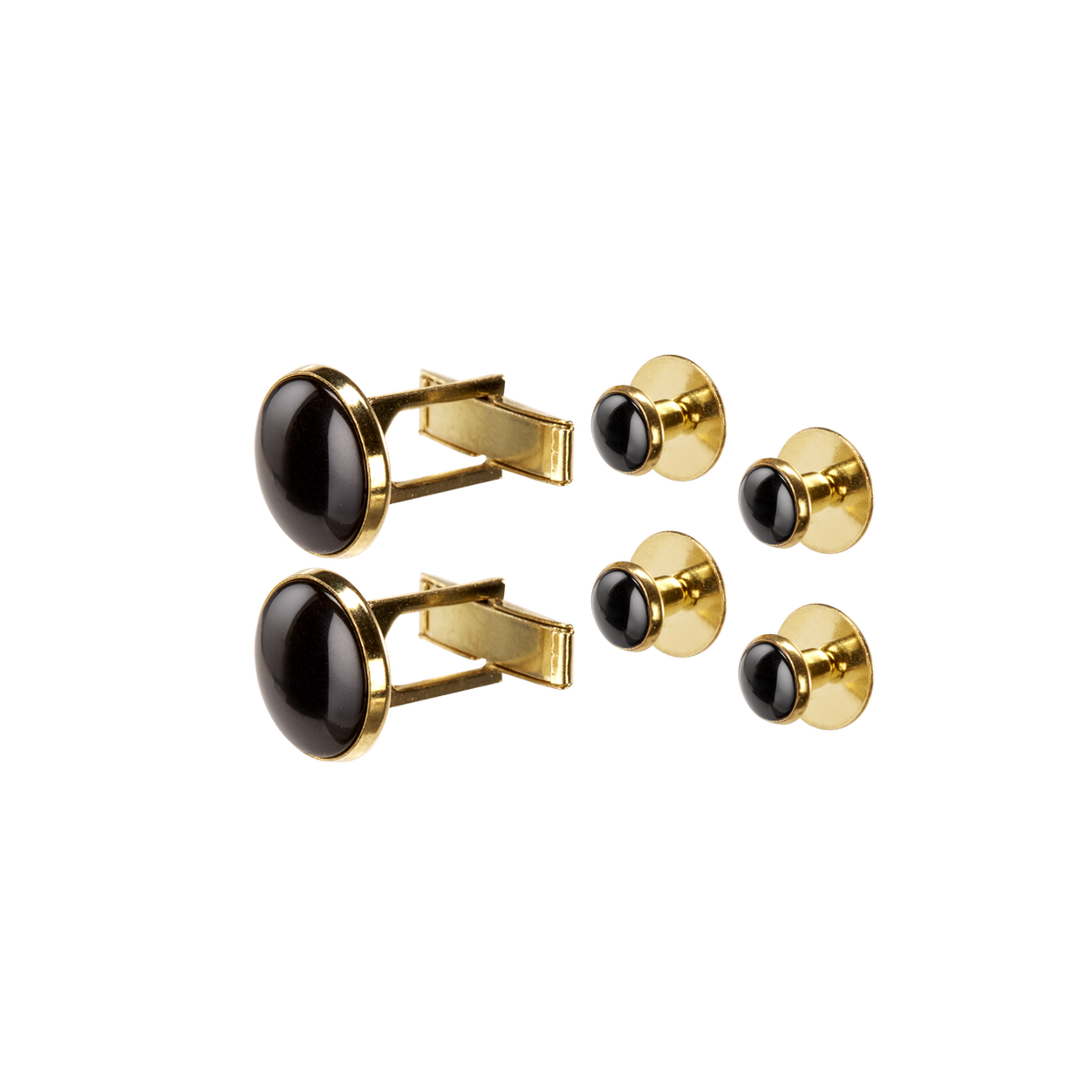 Black and Gold Studs & Cufflinks image number 1