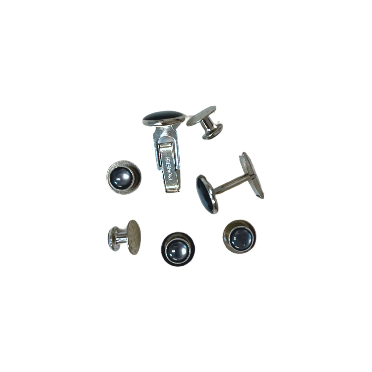 Grey and Silver Studs & Cufflinks image number 1