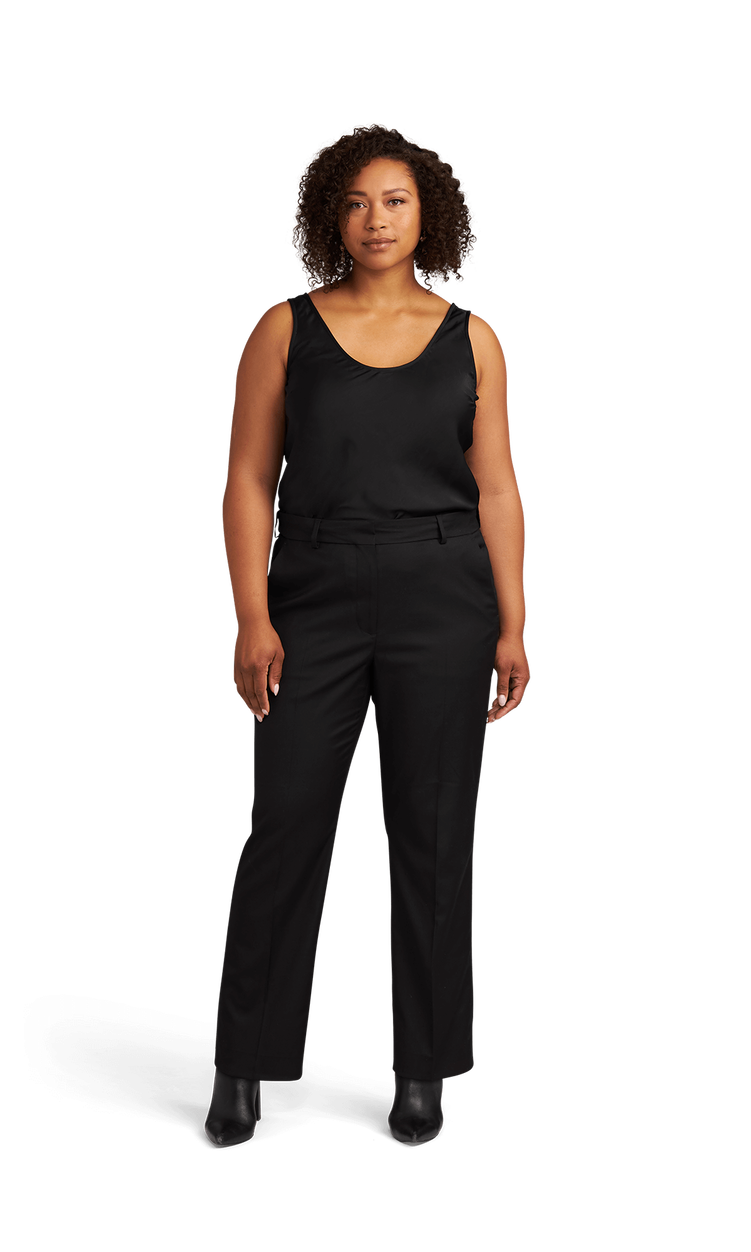 Women's Black Stretch Suit Separates Pants image number 2