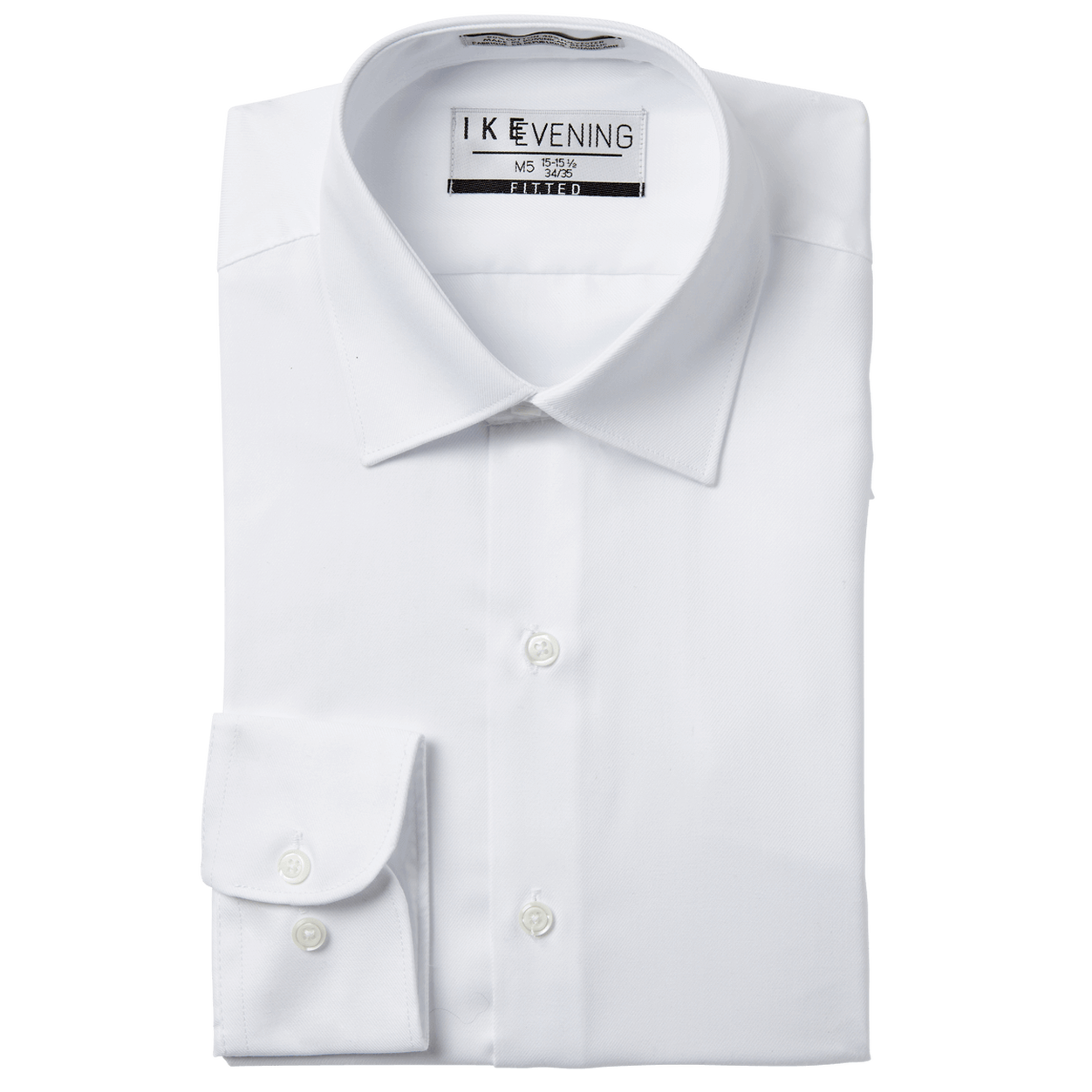 White Cotton Laydown Collar Shirt image number 1