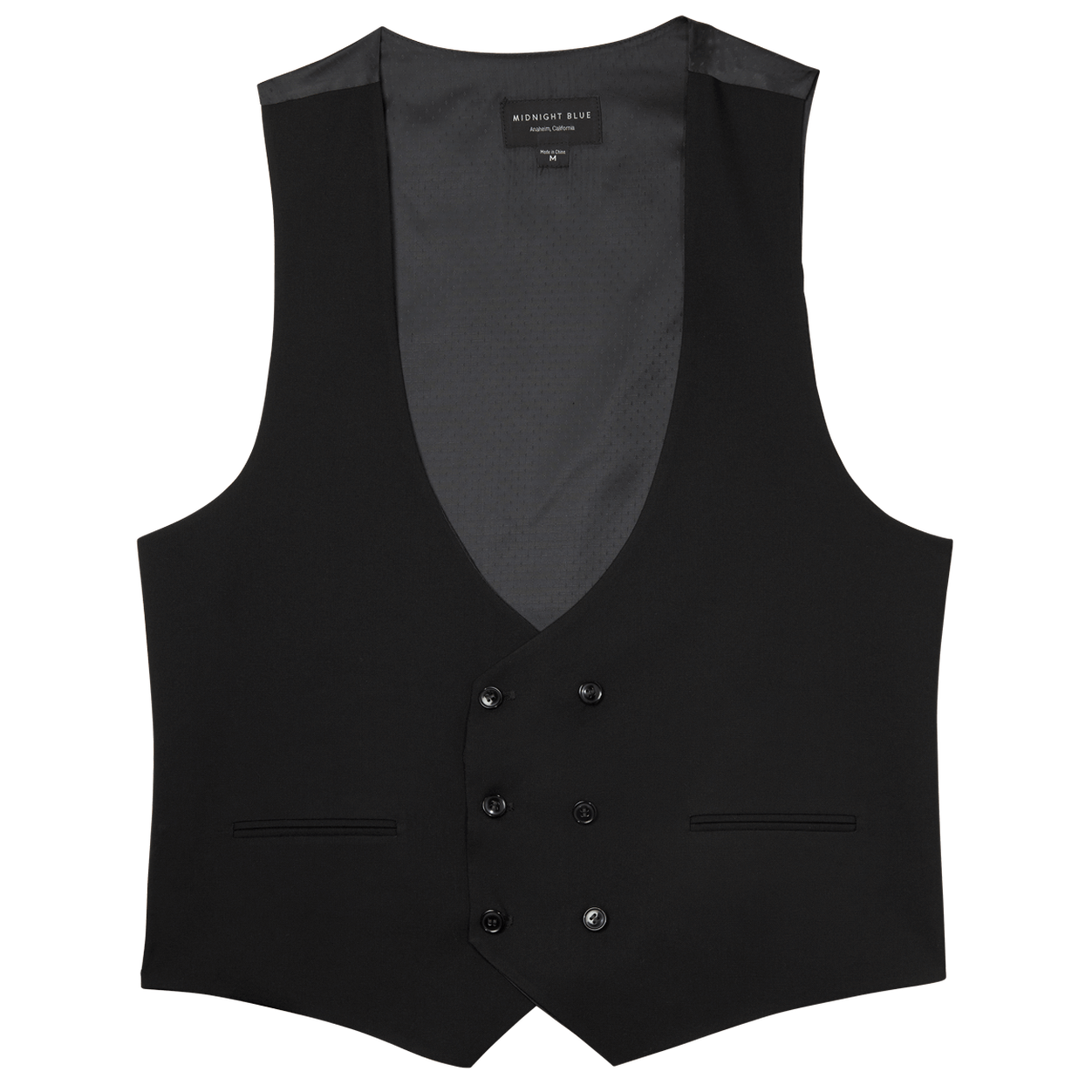 Black Double Breasted Wool Vest image number 1